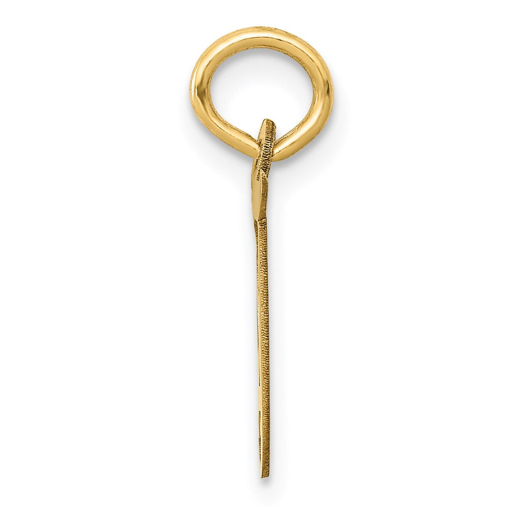 14K Small Fancy Script Letter T Initial Charm