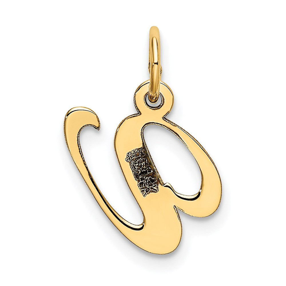 14K Small Fancy Script Letter V Initial Charm