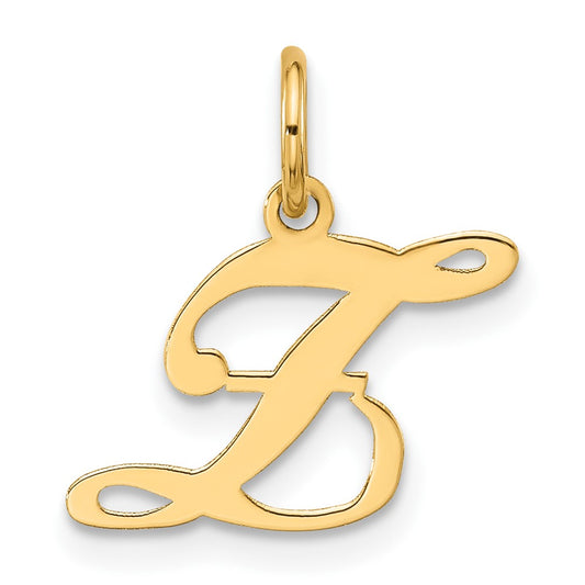 14K Small Fancy Script Letter Z Initial Charm