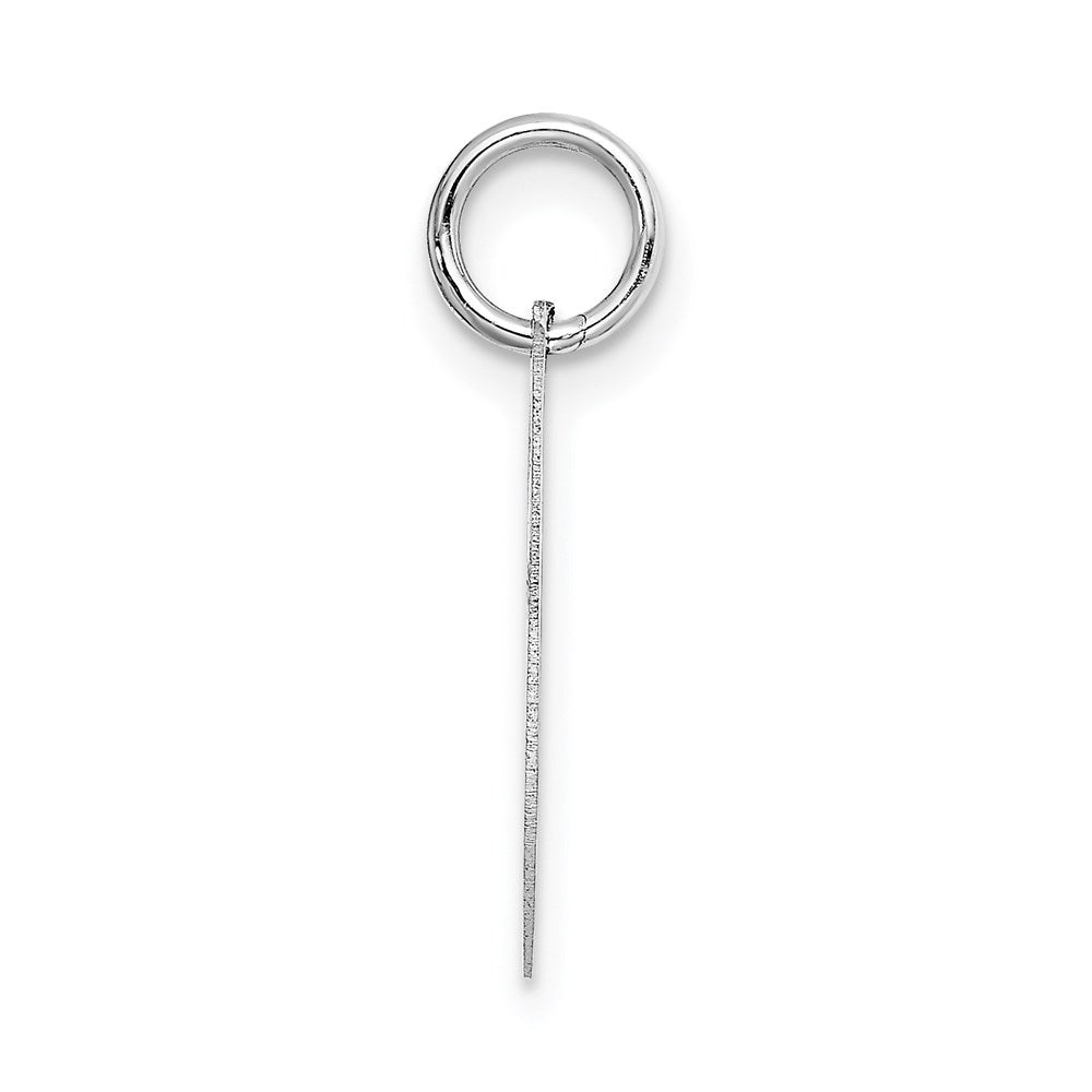 14k White Gold Small Fancy Script Letter J Initial Charm