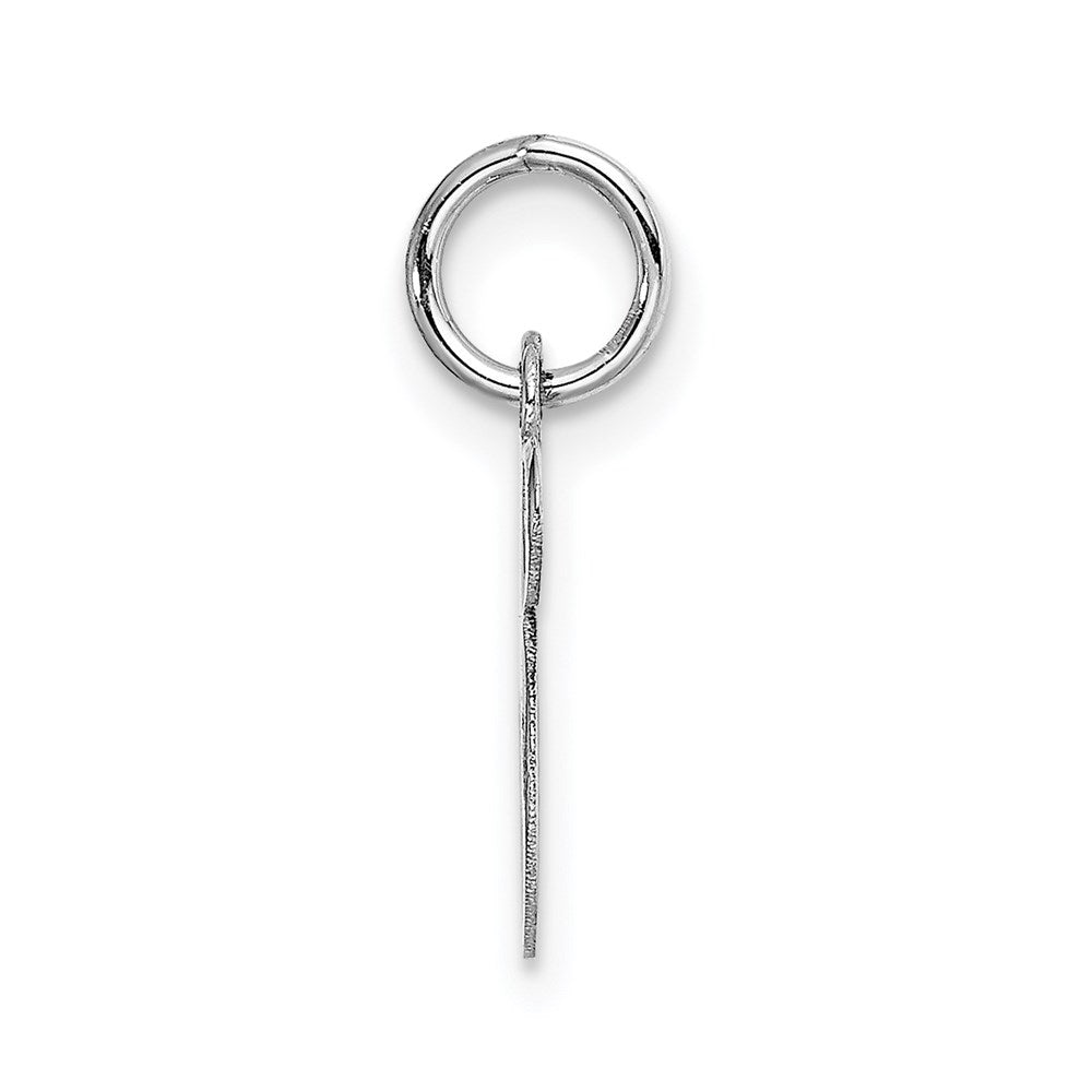 14k White Gold Small Fancy Script Letter S Initial Charm