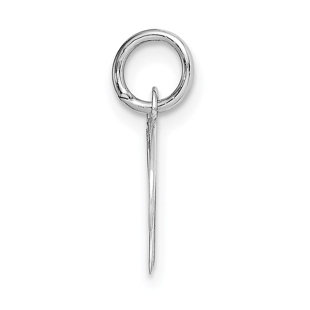 14k White Gold Small Fancy Script Letter W Initial Charm