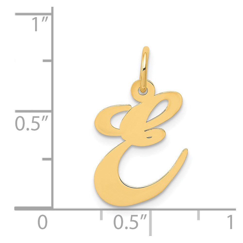 14K Medium Fancy Script Letter E Initial Charm