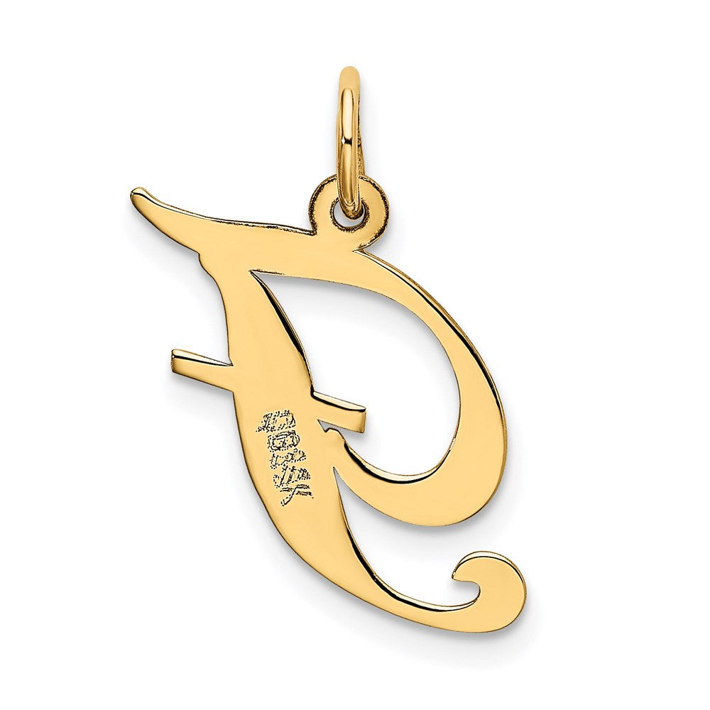 14K Medium Fancy Script Letter F Initial Charm