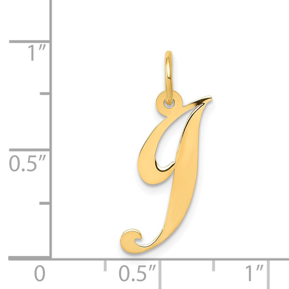 14K Medium Fancy Script Letter J Initial Charm