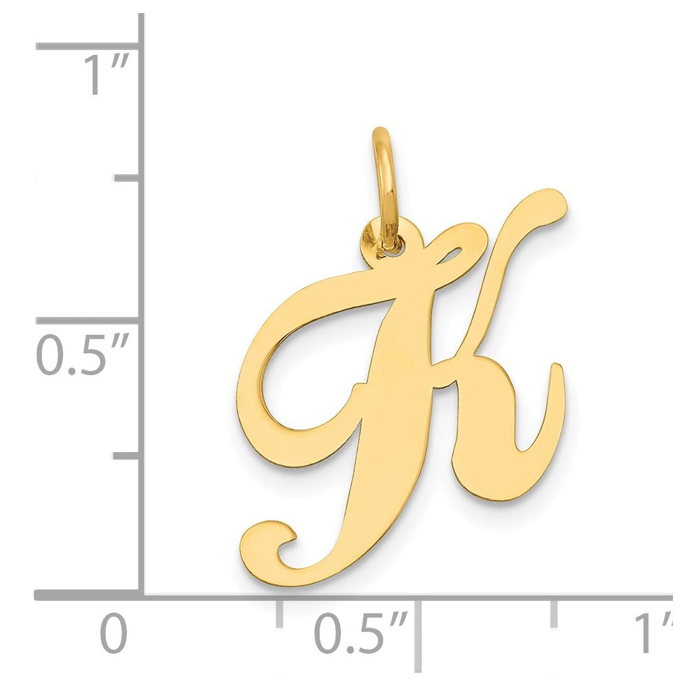 14K Medium Fancy Script Letter K Initial Charm