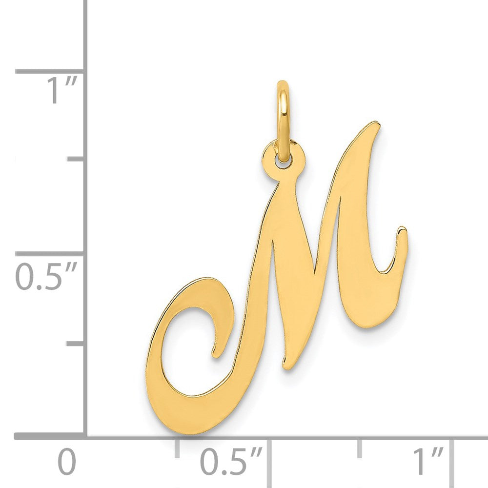 14K Medium Fancy Script Letter M Initial Charm