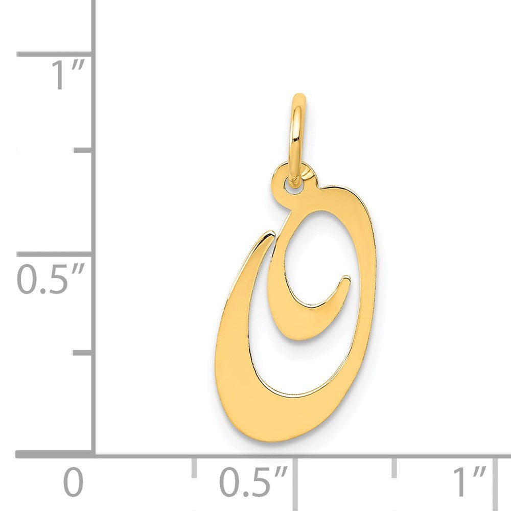 14K Medium Fancy Script Letter O Initial Charm