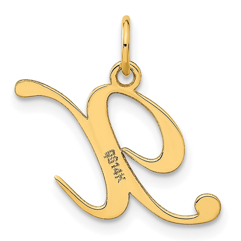 14K Medium Fancy Script Letter X Initial Charm