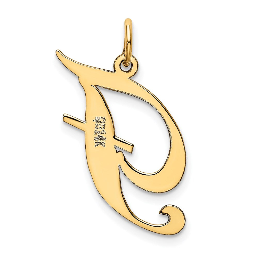 14k Large Fancy Script Letter F Initial Charm
