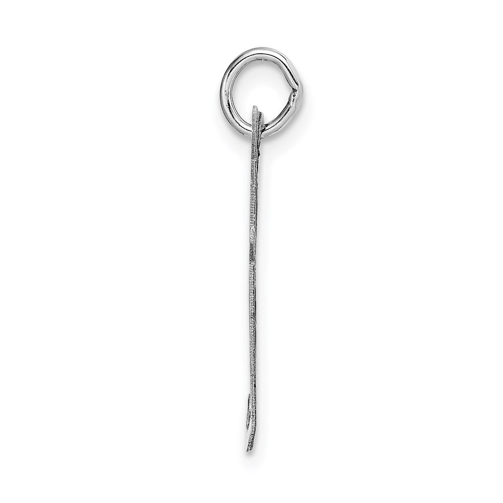 14k White Gold Large Fancy Script Letter F Initial Charm