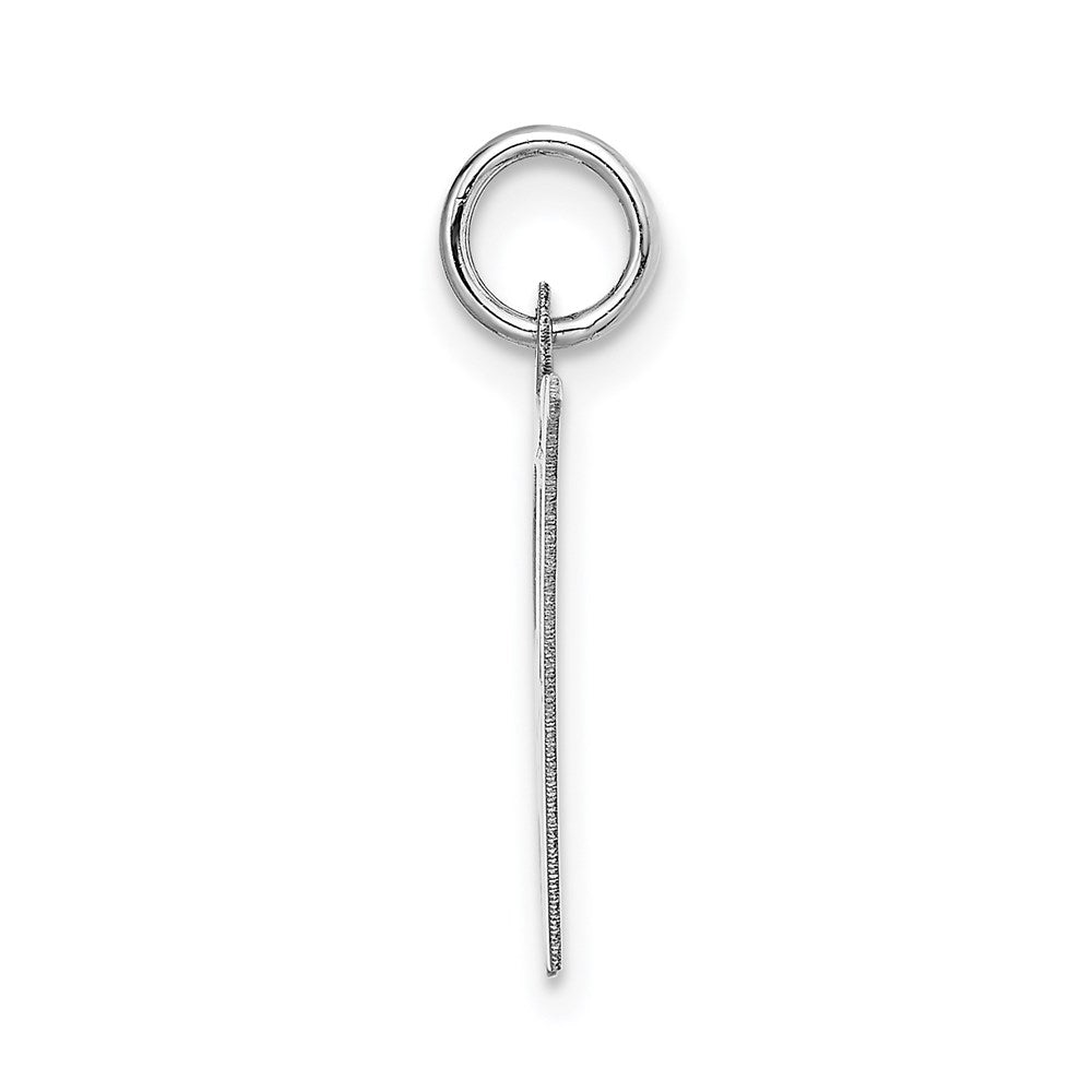 14k White Gold Large Fancy Script Letter H Initial Charm