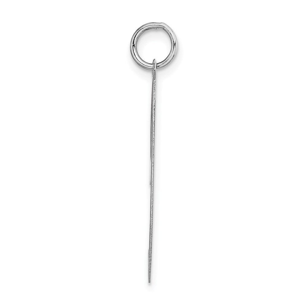 14k White Gold Large Fancy Script Letter J Initial Charm