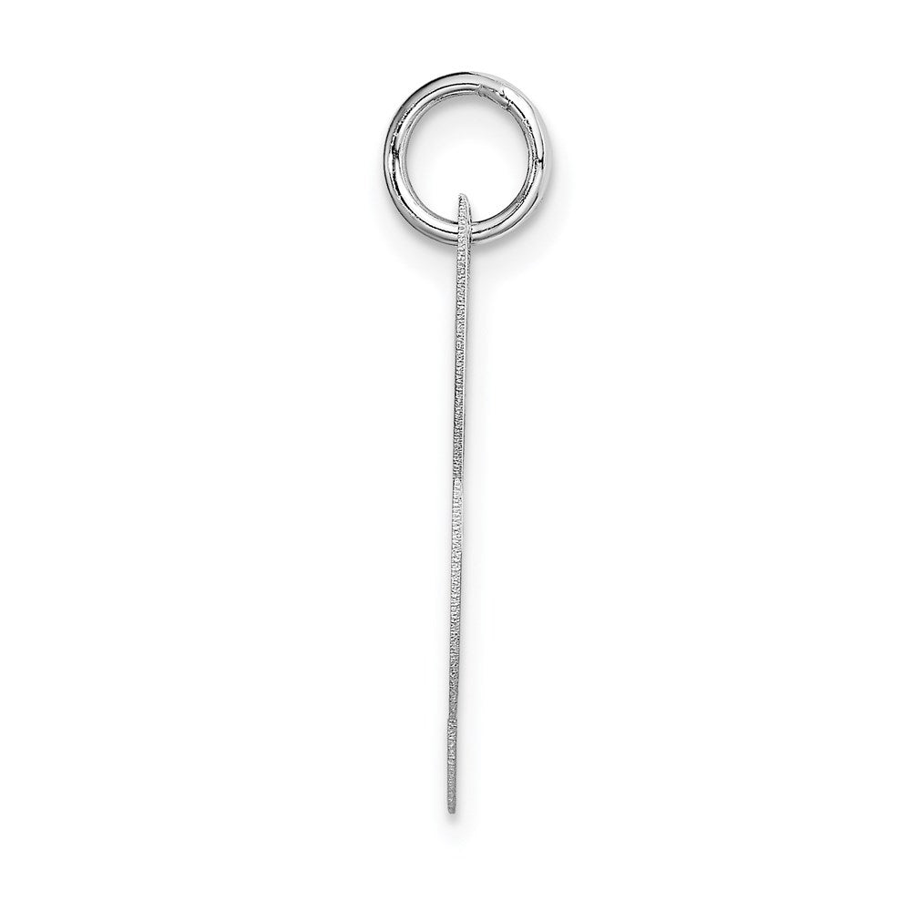 14k White Gold Large Fancy Script Letter L Initial Charm