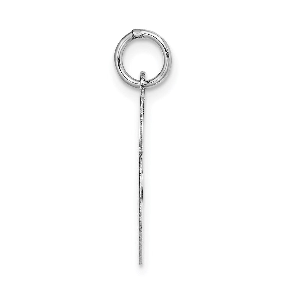 14k White Gold Large Fancy Script Letter S Initial Charm