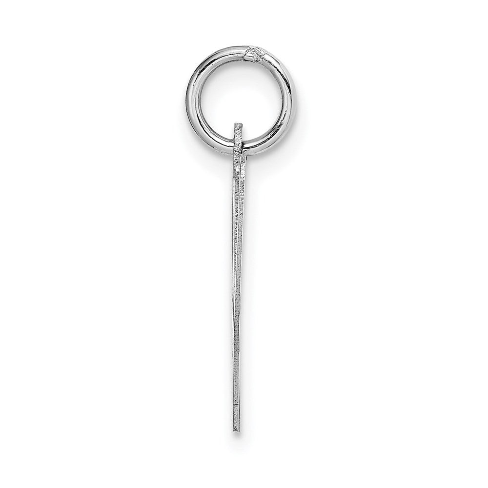 14k White Gold Large Fancy Script Letter W Initial Charm