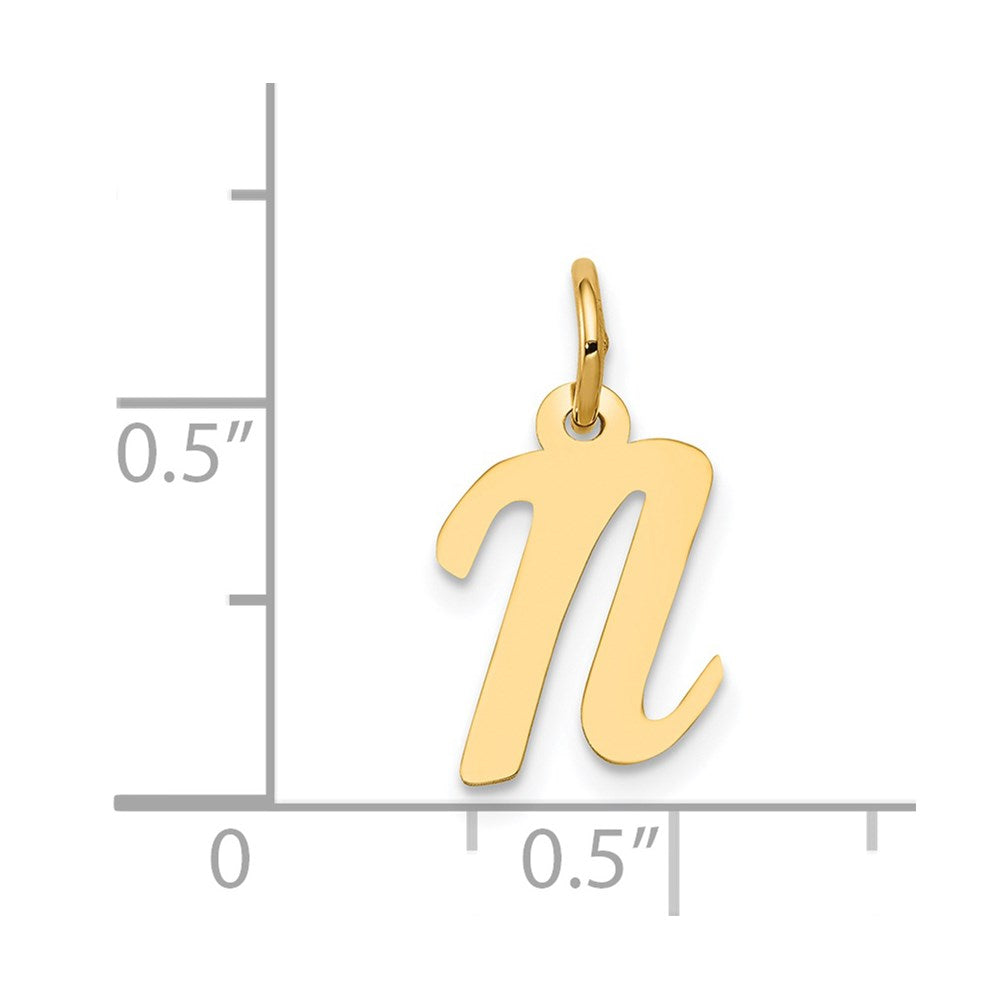 14k Small Script Letter N Initial Charm