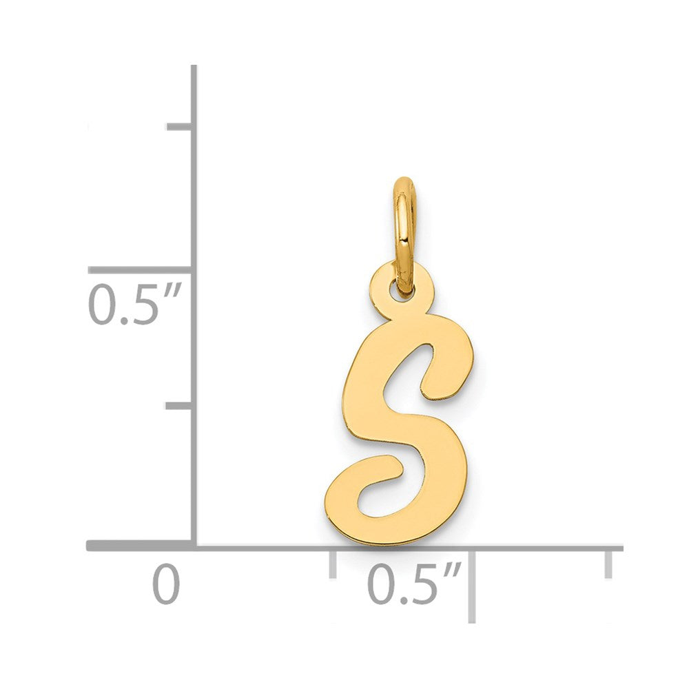 14k Small Script Letter S Initial Charm