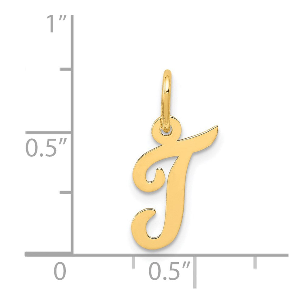 14k Small Script Letter T Initial Charm