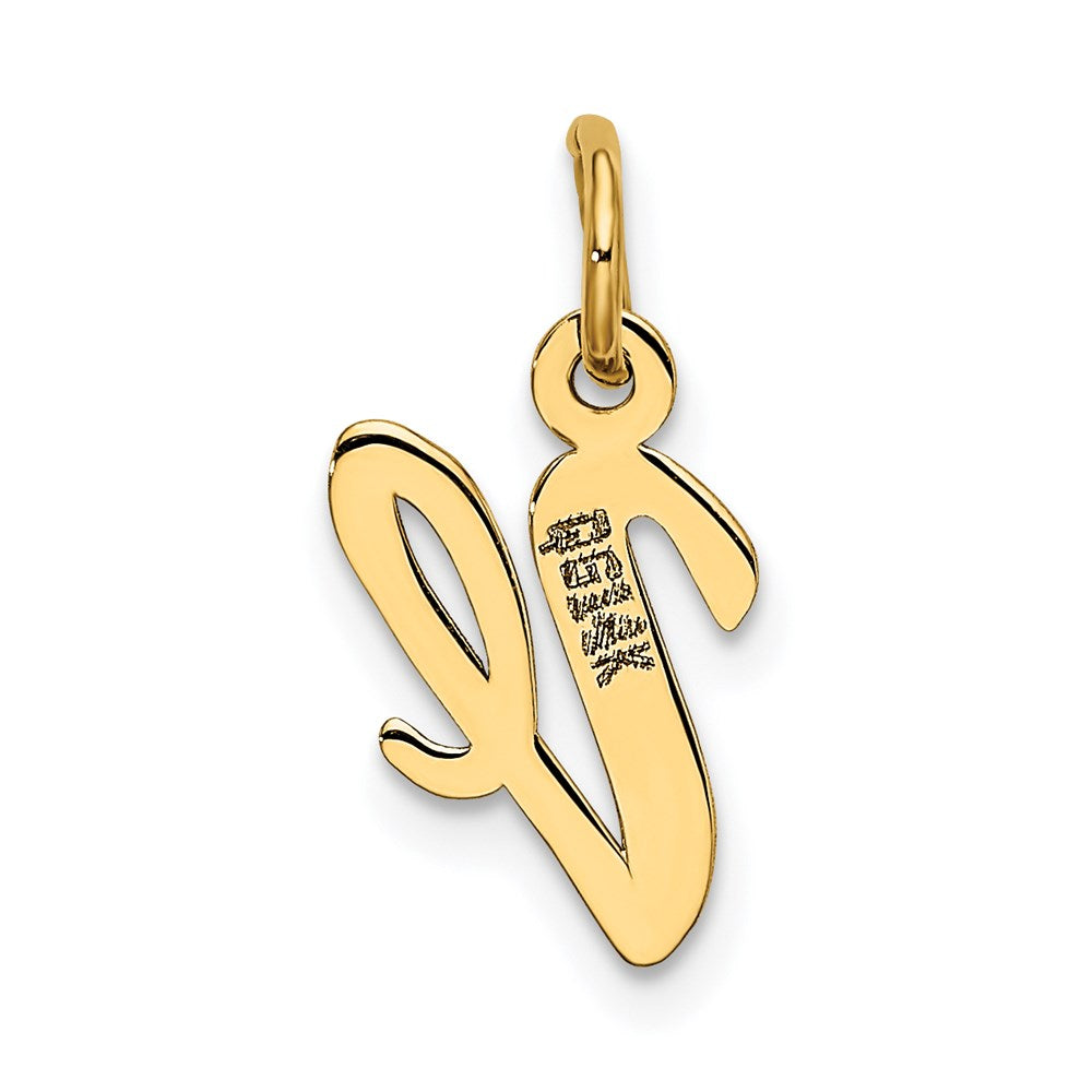 14k Small Script Letter V Initial Charm