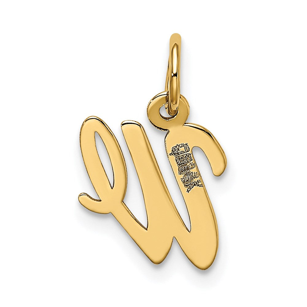 14k Small Script Letter W Initial Charm