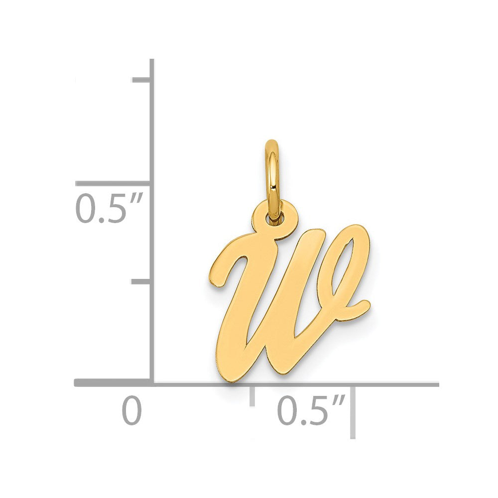 14k Small Script Letter W Initial Charm
