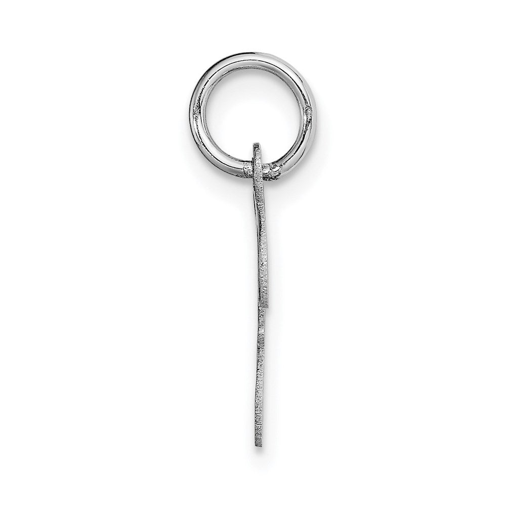 14k White Gold Small Script Letter F Initial Charm
