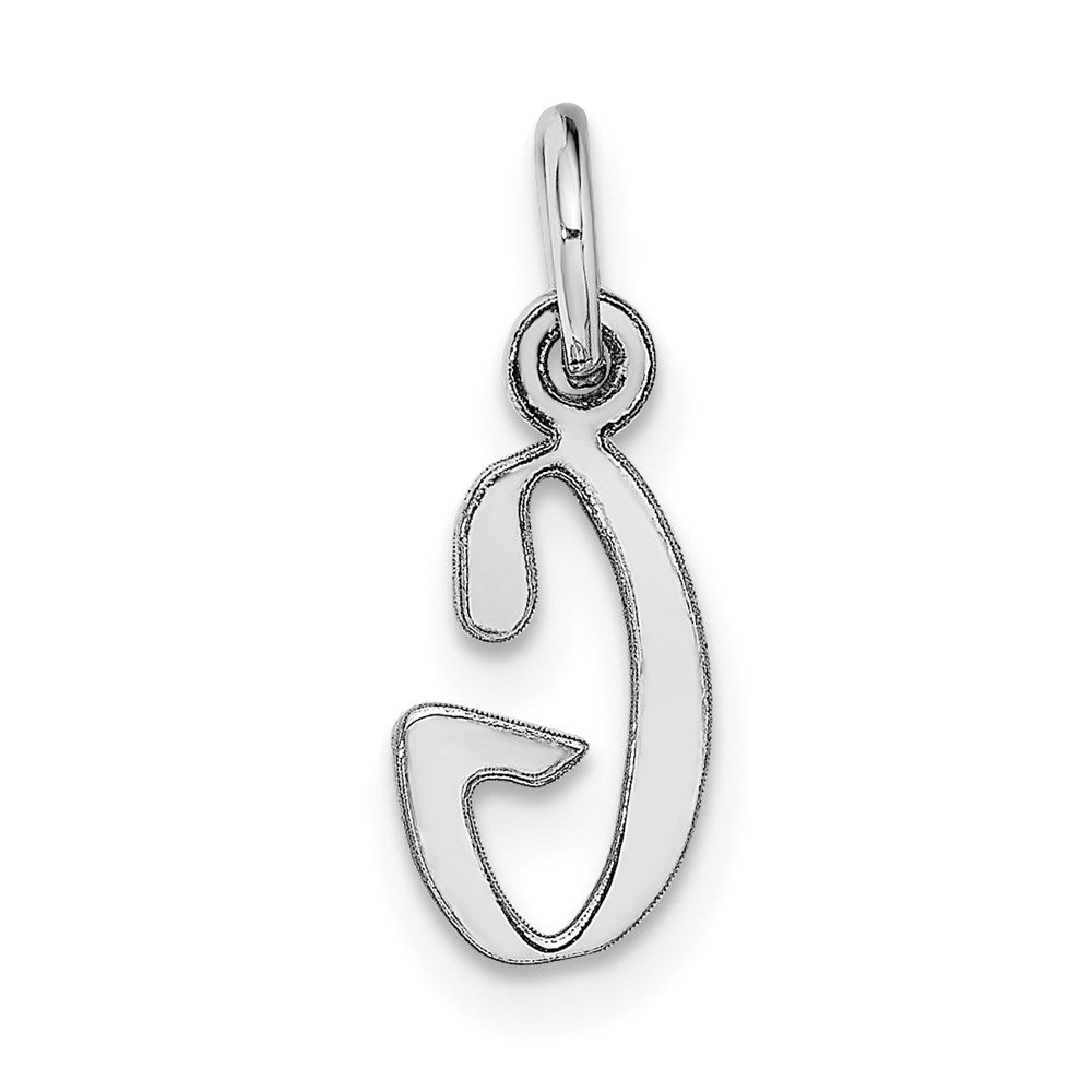 14k White Gold Small Script Letter G Initial Charm