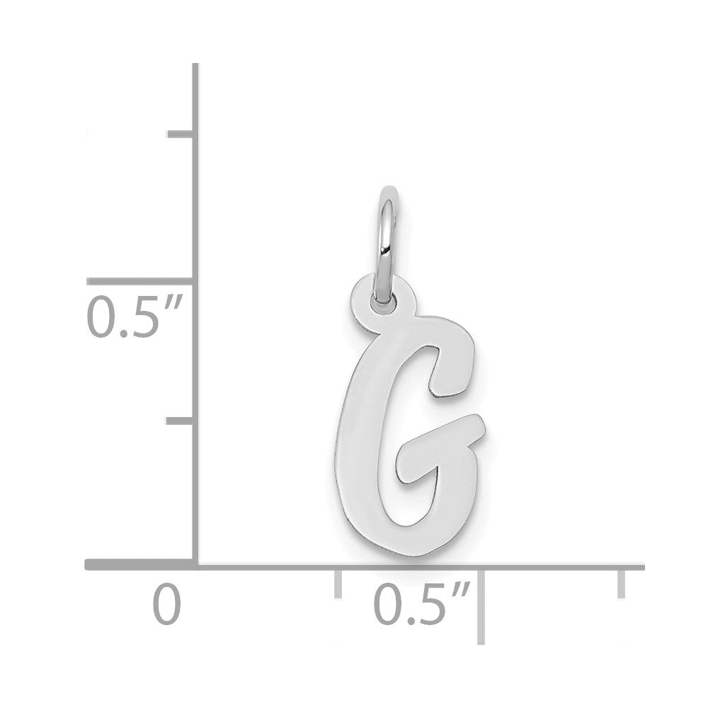 14k White Gold Small Script Letter G Initial Charm