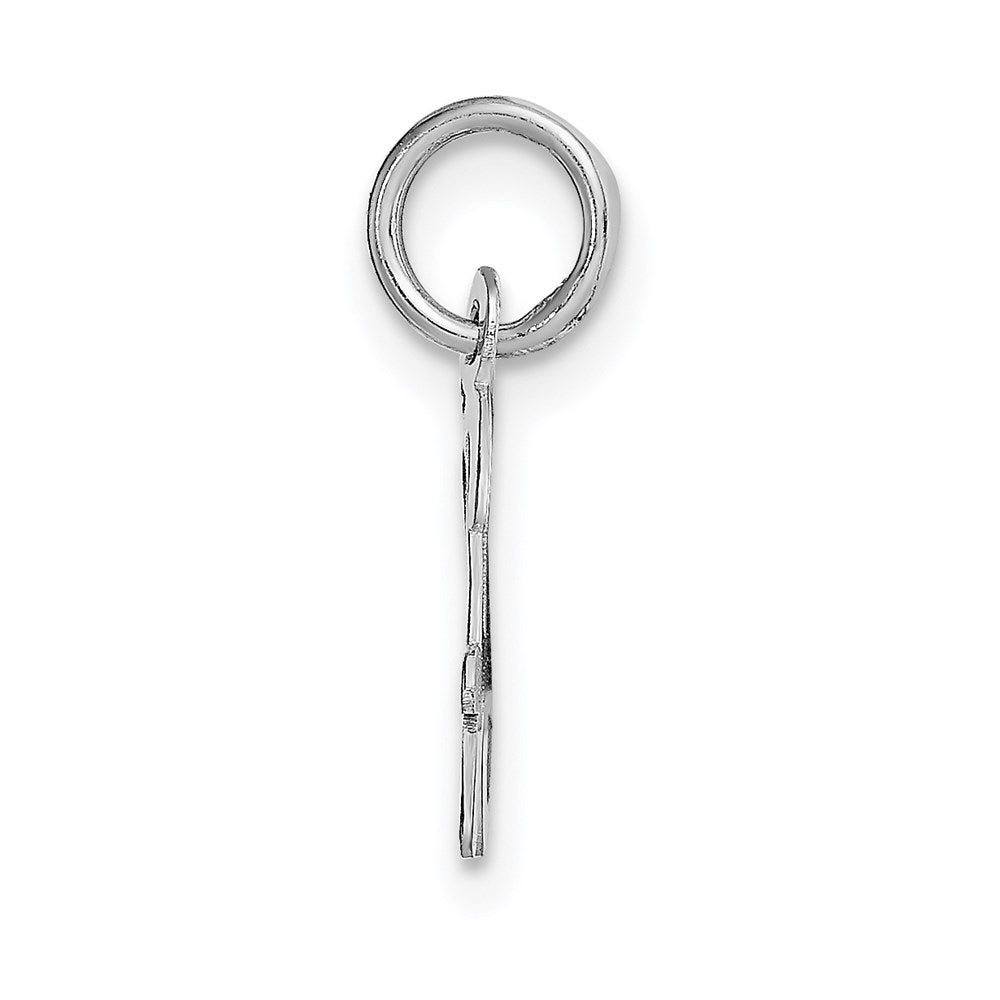 14k White Gold Small Script Letter H Initial Charm