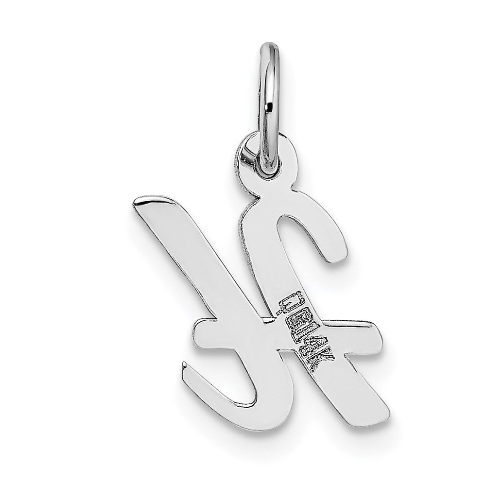 14k White Gold Small Script Letter H Initial Charm