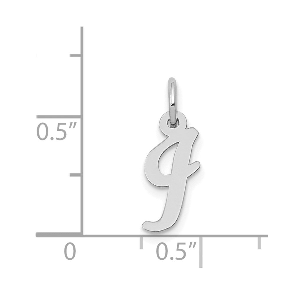 14k White Gold Small Script Letter I Initial Charm