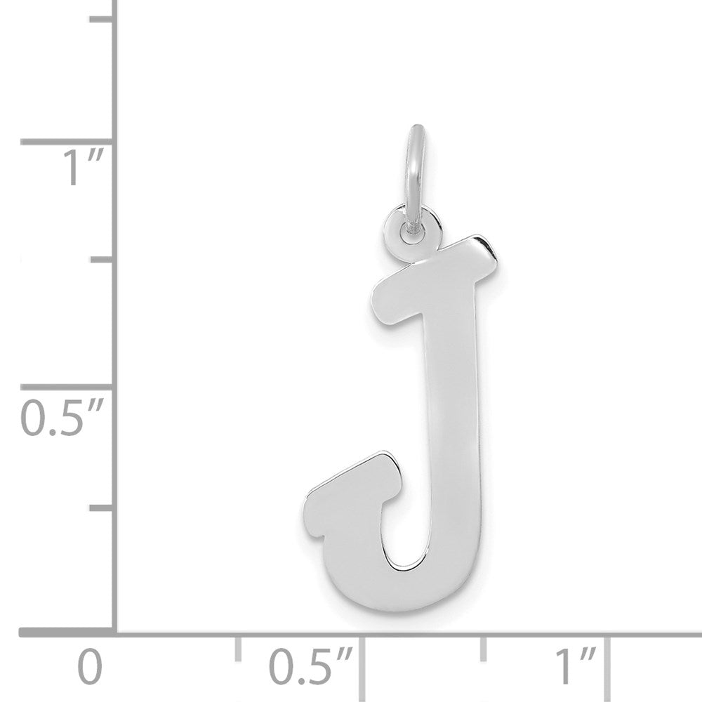 14k White Gold Small Script Letter J Initial Charm