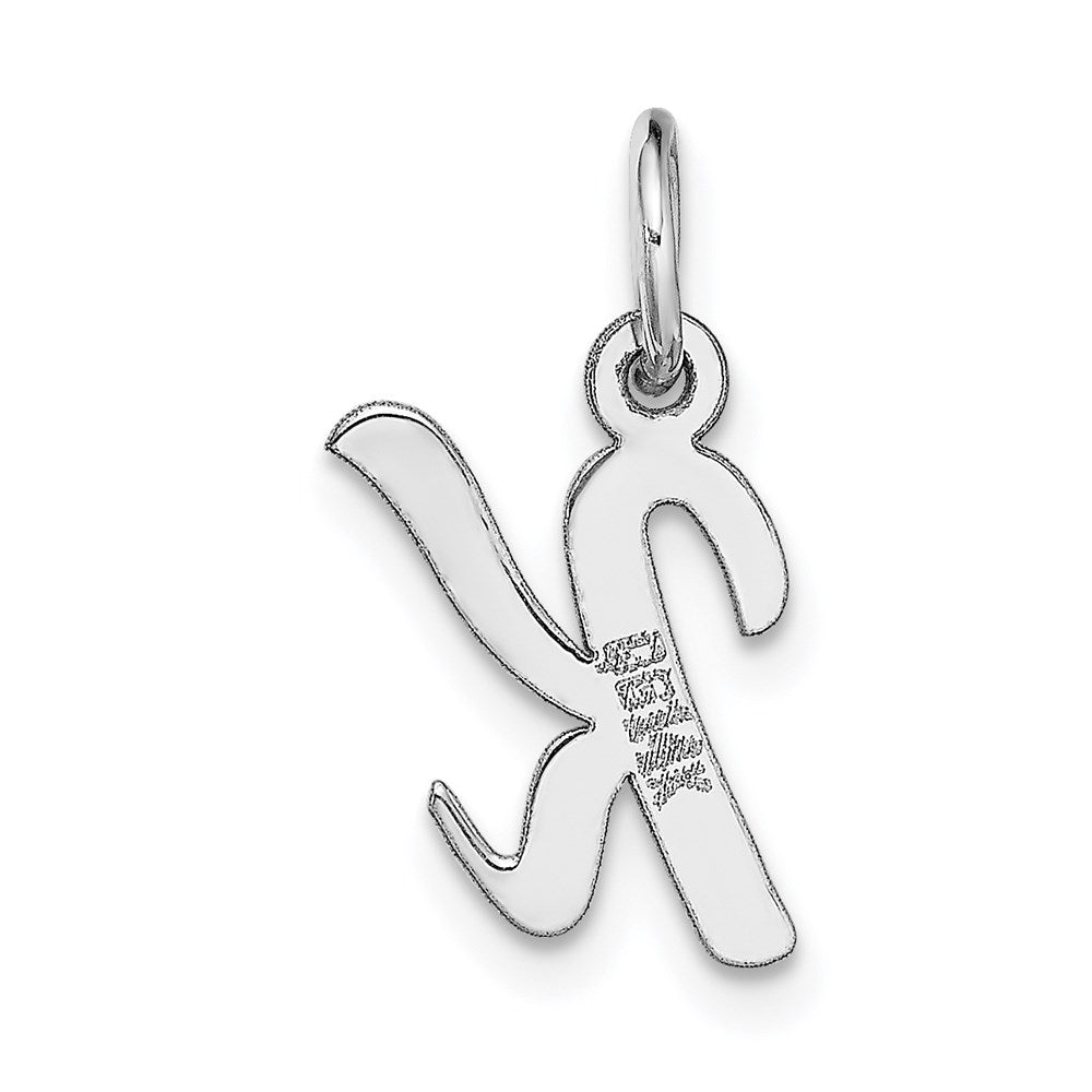 14k White Gold Small Script Letter K Initial Charm