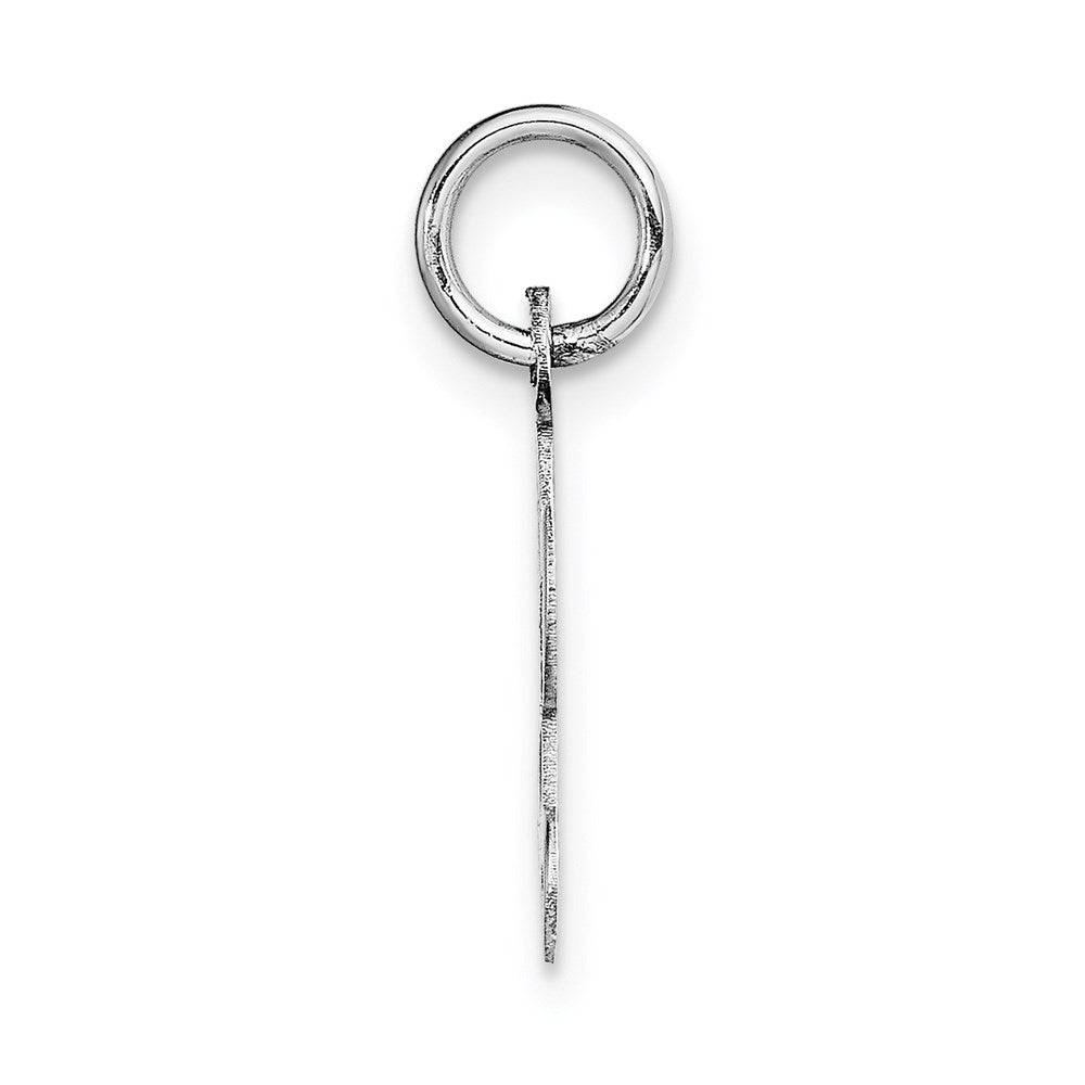 14k White Gold Small Script Letter L Initial Charm