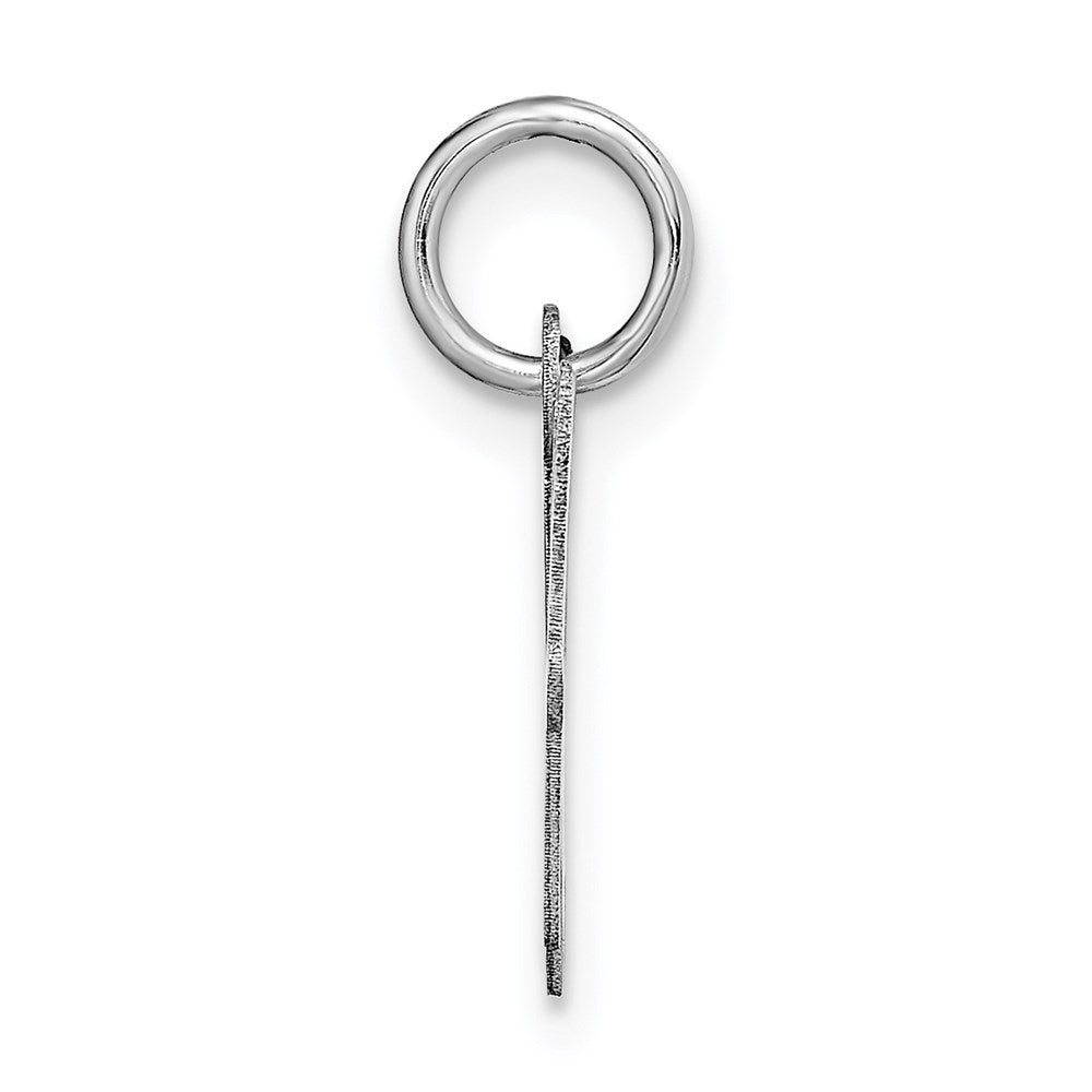 14k White Gold Small Script Letter W Initial Charm