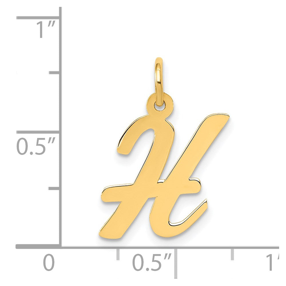14k Medium Script Letter H Initial Charm