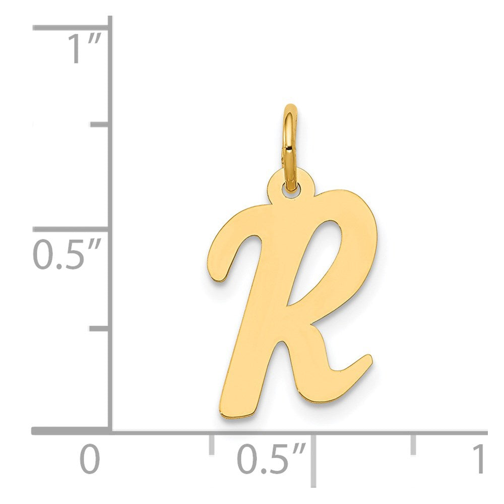 14k Medium Script Letter R Initial Charm