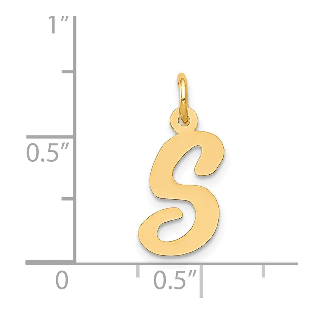 14k Medium Script Letter S Initial Charm