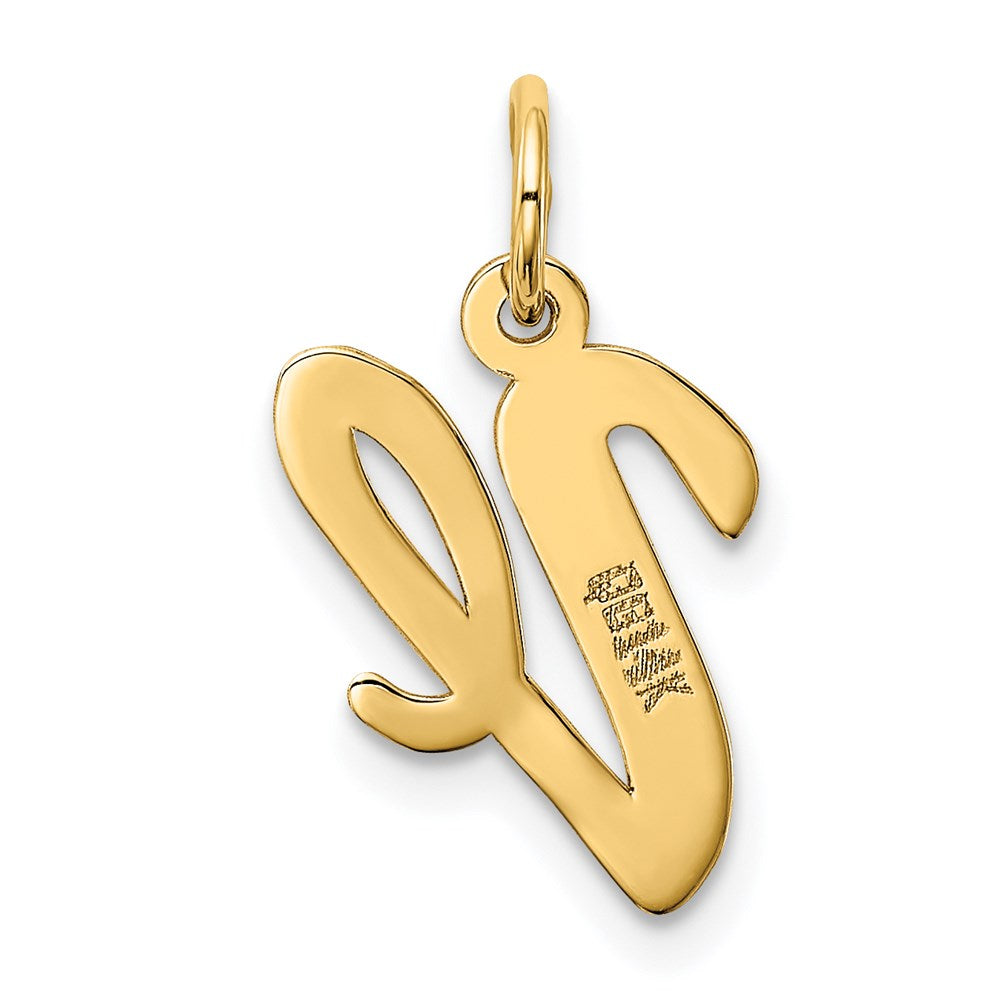 14k Medium Script Letter V Initial Charm