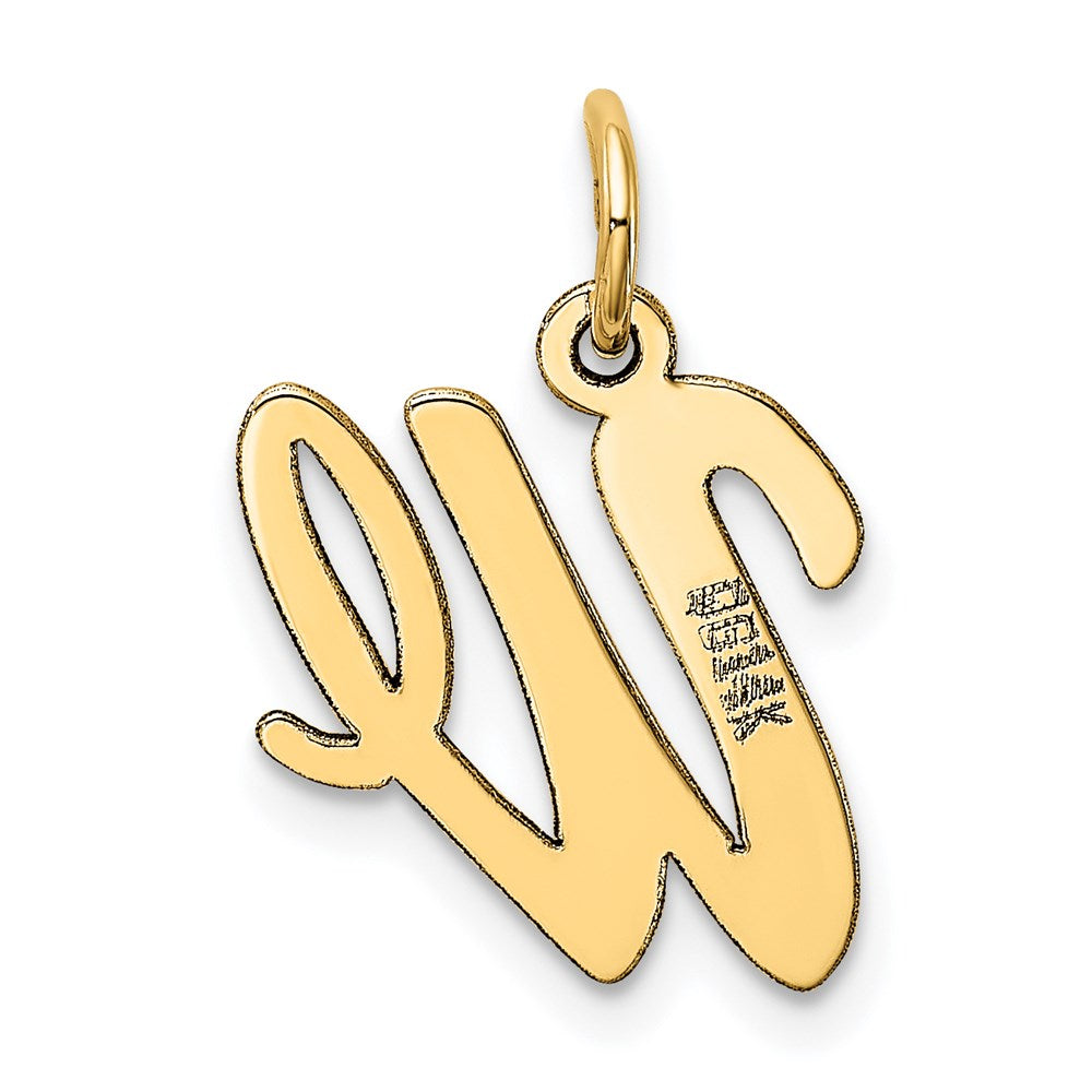 14k Medium Script Letter W Initial Charm