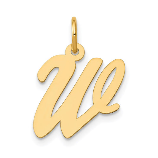 14k Medium Script Letter W Initial Charm