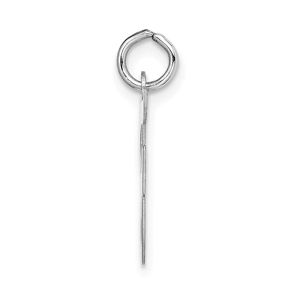 14k White Gold Medium Script Letter F Initial Charm