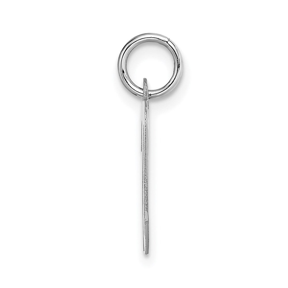 14k White Gold Medium Script Letter N Initial Charm