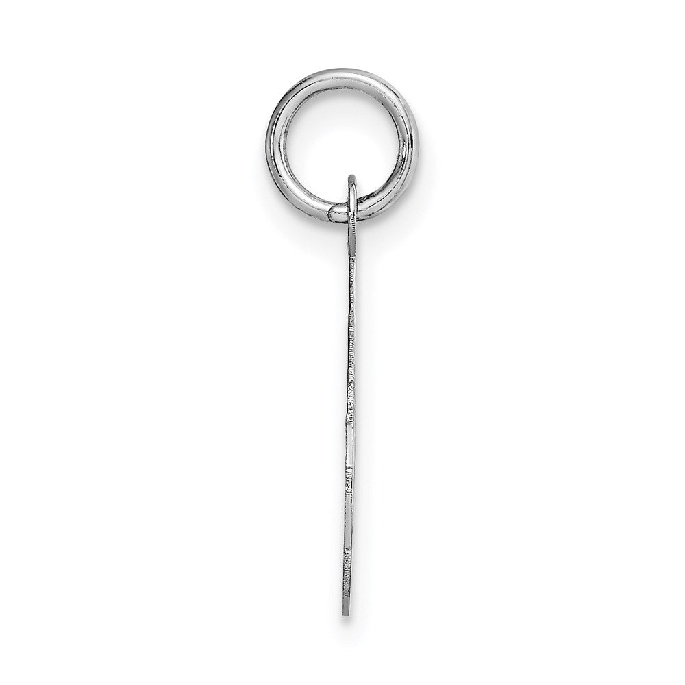 14k White Gold Medium Script Letter O Initial Charm