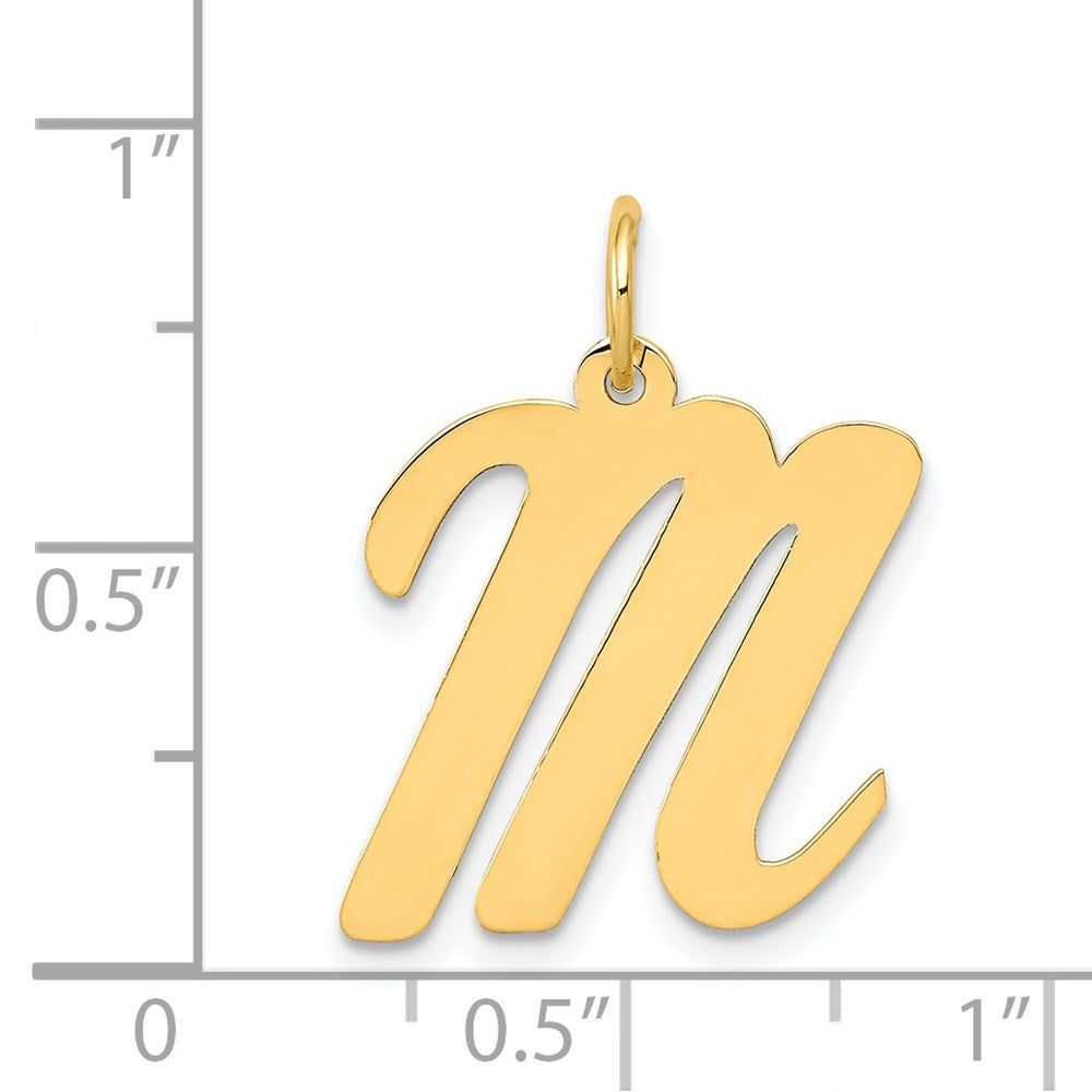 14k Large Script Letter M Initial Charm