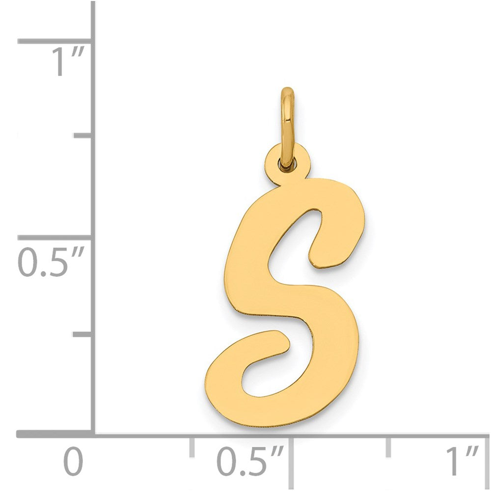 14k Large Script Letter S Initial Charm