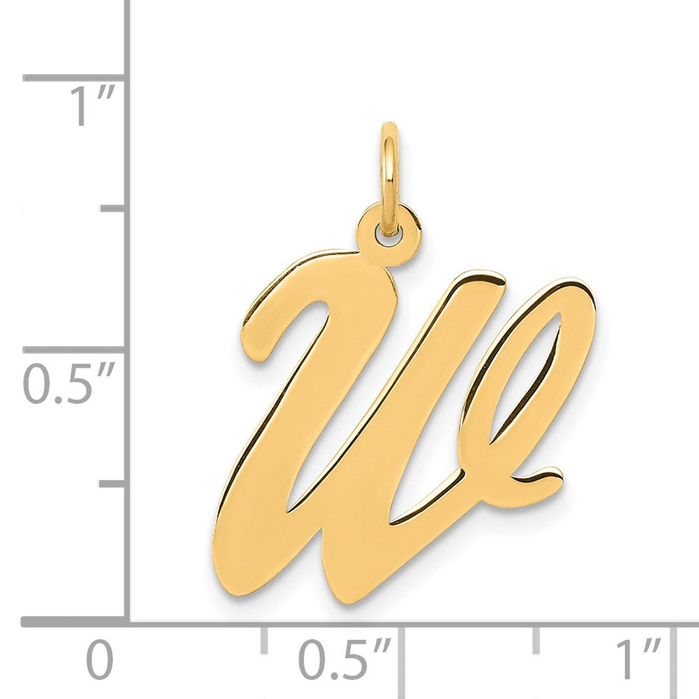 14k Large Script Letter W Initial Charm