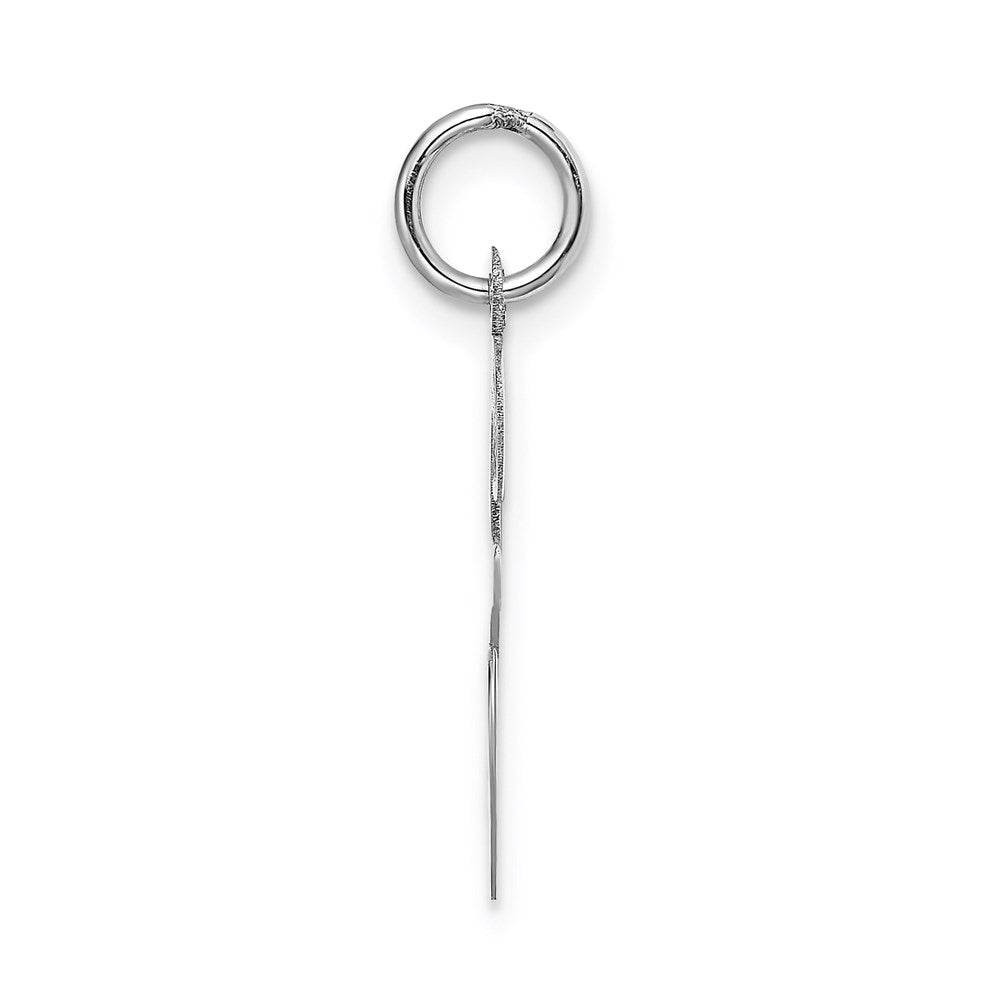 14k White Gold Large Script Letter E Initial Charm
