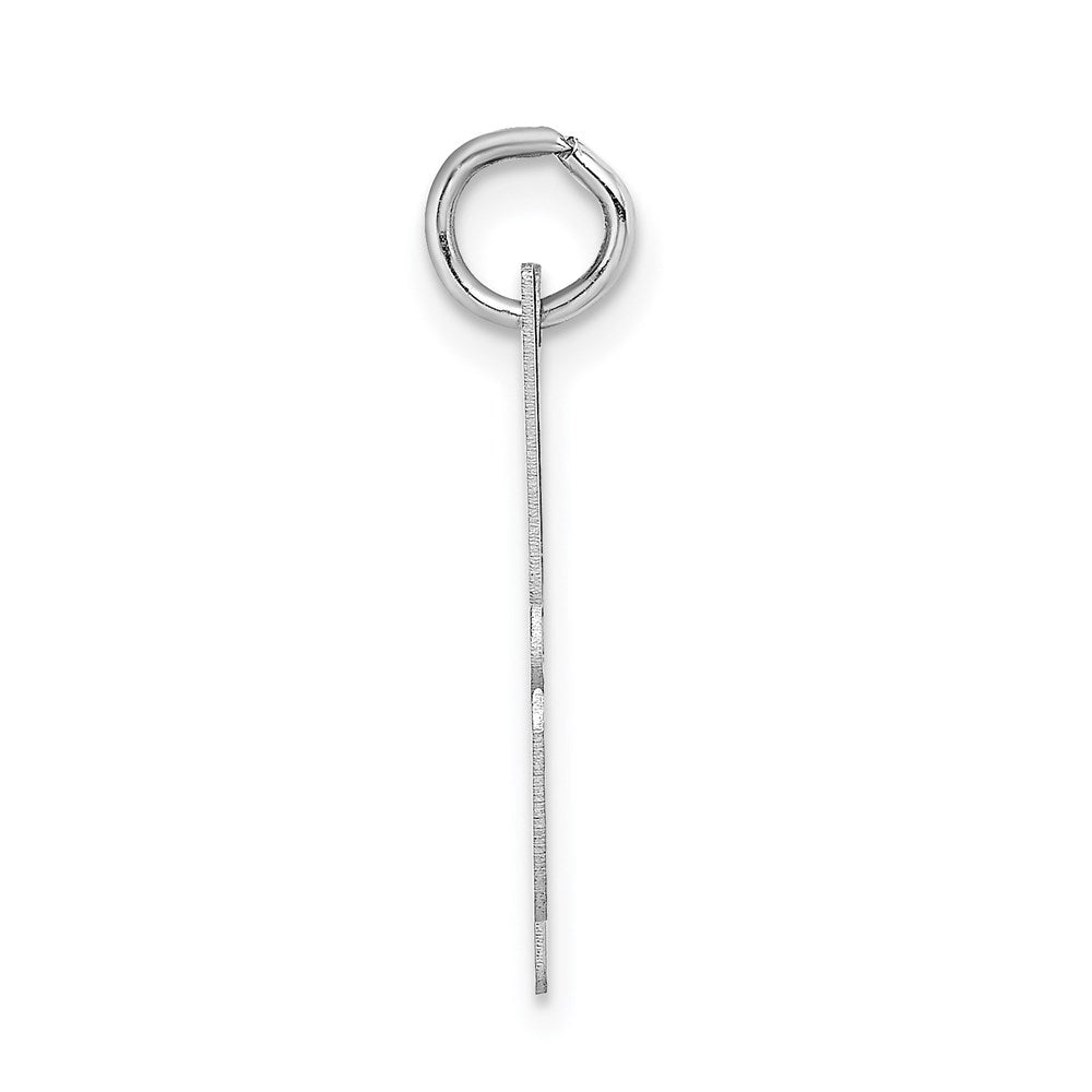 14k White Gold Large Script Letter H Initial Charm